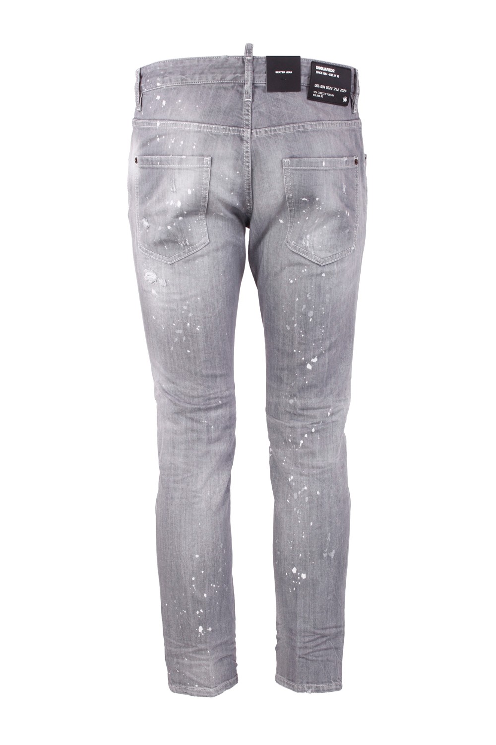 shop DSQUARED2 Saldi Jeans: DSQUARED2 jeans in denim di cotone stretch.
Modello skater.
Vestibilità slim.
Lavaggio used con dettagli destroyed e macchie di vernice.
Chiusura con bottoni.
Label logata sulla patta.
Etichetta logata sul retro, in pelle.
Composizione: 98% Cotone 2% Elastan.
Made in Italy.. S74LB1477 S30260-852 number 792283